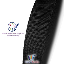 38mm Heavy Duty Webbing Belt Strap Upholstery Webbing Cotton Blend 1.5Inch Webbing for Bag Straps Rucksack Backpacks Luggage Bag Strap Cargo Strapping Belts (Black - 38mm - 3 Meters)