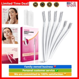 Unbranded Dermaplane Razor for Women Face, 6 Count Professional Dermaplaning Tool for P...