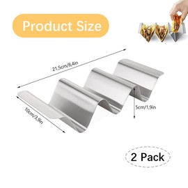 Taco Holder, Pack of 2 Taco Holders, Silver, Stainless Steel Taco Stand, Holder Stand in Wave Shape, Dishwasher Safe Holder Set/Hotdog Holder, with Handles, for Tacos, Sandwiches and Hot Dog