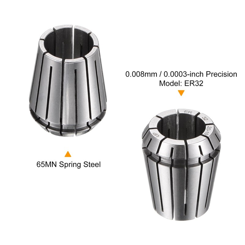 sourcing map 3 Pcs ER32 20mm Spring Collet Chuck High