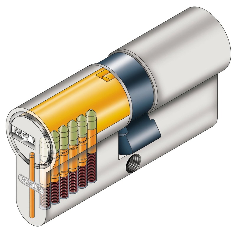 Abus Door Cylinder/Lock with Key, silver, 27065