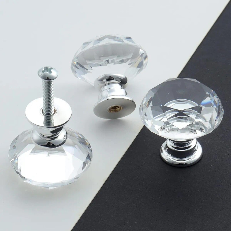 Perillas Manijas Buro Cajón Mueble Cristal Tipo Diamante