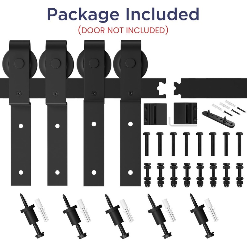 SMARTSTANDARD 6.6 Feet Bypass Sliding Barn Door Hardware Kit -