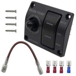 HUIXHAO 3-Way Bilge Pump Rocker Switch Panel, 12V/24V, 15A