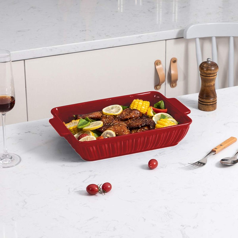 FE Baking Dish, 11"x 8"Rome Pillar Casserole Dish, 3.38 Quart
