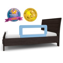 ComfyBumpy 1-Pack Bed Rail for Toddlers 35.5" L x 19.5" H | Toddler Bed Rails for Twin, Full & Toddler Bed Size | Swing Down Bed Rail Guard | Baby Bed Side Rail for Kids | Blue