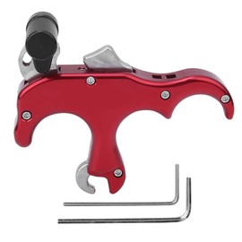 Aluminum Alloy Archery 3 Finger Compound Bow Release Grip Thumb Caliper Aids Accessoryred