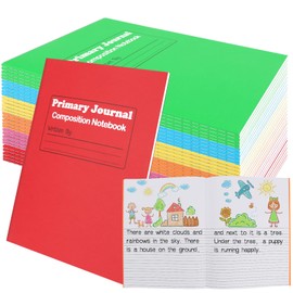 Primary Composition Notebooks K-2 Kids Handwriting Drawing Story Journal 9 3/4 x 7 1/2 Primary Journal Writing Journal 60 Page Notebook for Student School Supplies (48, Multicolor)