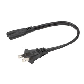 Short 1-Feet C7 Power Cord, One Foot Figure 8 Power Cable, 1 Feet 2-Prong to IEC C7 Short Power Cord for Desktop Charger, Wall Mounted Speakers, Battery Chargers