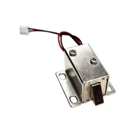 12V Electric Solenoid Lock – Fail-Unlocked Cabinet Door Lock, Normally Open, Mini Latch Lock for Drawers, Lockers, Access Control, DIY Projects (DC 12V, Metal Tongue, Auto Return Spring)