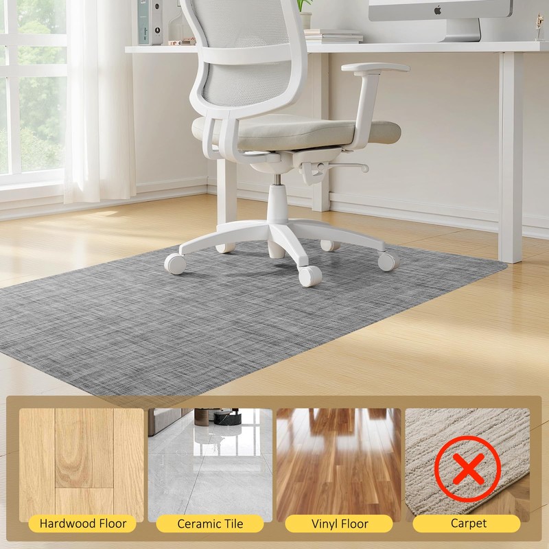 BesWin Large Office Chair Mat for Hardwood Floor, 48" x