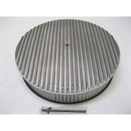 espeedpro21 14" x 3" Polished Aluminum Full Finned Air Cleaner Fits Carburators 5 1/8" Neck