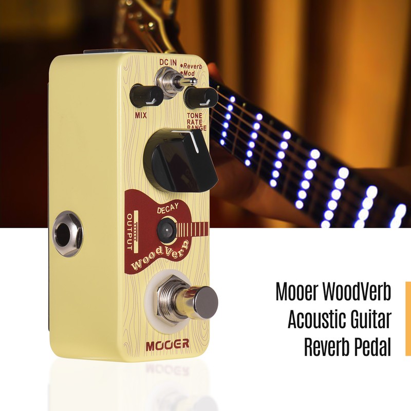 Mooer WoodVerb Acoustic Guitar Reverb Pedal Digital Reverb Pedal Reverb/Mod/Filter