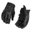 Men's Leather Motorcycle Glove w/Reflective Skull Design & Gel Palm