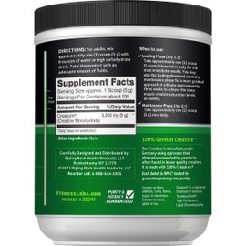 Fitness Labs German Creatine Monohydrate Powder | 500 Grams | Creapure Fitness Supplement | 100 Servings