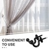 Kichvoe 2Pcs Black Curtain Tiebacks Wall Hooks - Zinc Alloy