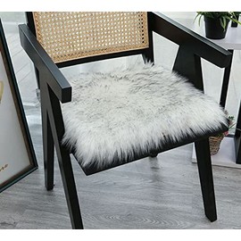 NC 1 x Faux Fur Sheepskin Silky Seat Cushion Faux Fur Seat Cover Rugs for Home Office Restaurant Chair Wool Rugs Carpet Soft Fluffy Plush Chair Seat Cushions Universal