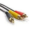kenable TRIPLE RCA Phono Plugs to Plugs COMPOSITE & Audio