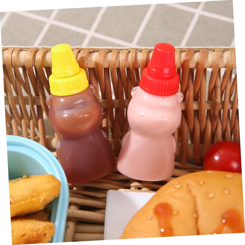 iplusmile 8Pcs Mini Bear Sauce Bottle Cute Condiment Containers for