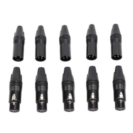 10pcs XLR Connector Professional 5 Male 5 Female High Conductivity Replacement XLR Plugs for Sound Cable Microphones DMX Cable