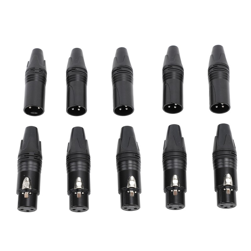 10pcs XLR Connector Professional 5 Male 5 Female High Conductivity