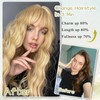 NAYOO Blonde Wigs with Bangs Long Wavy Wigs for Women