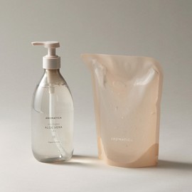Aromatica Soothing Aloe Vera Gel Main Product & Refill Set (300ML+500ML) High Moisturizing Body Lotion Large Capacity Aloe Gel Aloe Soothing Gel / 아로마티카 수딩 알로에 베라 젤 본품 & 리필 세트 (300ML+500ML) 고보습 바디로션 대용량 알로에젤 알로에 수딩젤