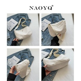 NAOYQ Handbag women's medium canvas, large shoulder bag, cross bag women, shoulder bag women's small fabric, bag small women's simple lightweight, brown