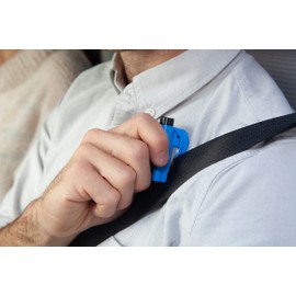 resqme, Inc. 04.100.02 resqme The Original Keychain Car Escape Tool, Made in USA, adult-unisex (Blue) - Pack of 2