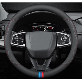 BllXESD Car Steering Wheel Cover Compatible with Toyota Highlander 2024 2023 2001-2022 Year, Breathable Premium Leather, Anti-Slip Design, C-Style