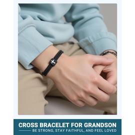 UNGENT THEM Grandson Bracelet Gifts From Grandma Christmas Birthday Gifts for Teenage Teen Boys Ideas 8 10 12 14 16 13 15