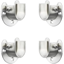 ANCLLO 4 Pack Zinc Alloy Clothes Rail Sockets for Wall Mounted Rod Brackets for Bathroom Shower Rail (25mm)