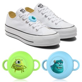 [2 Pack] Compatible with Airtag Holder for Kids Shoelaces & Straps, Cartoon Funny Silicone Case for Children Shoes Shoestring, Waterproof Hidden Accessories（Green+Sky Blue）