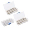 3 Boxes 150pcs Brooch Buttons White Rabbit Head Shape Detachable