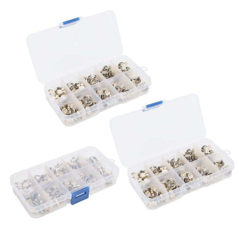 3 Boxes 150pcs Brooch Buttons White Rabbit Head Shape Detachable