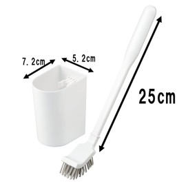 Mameita TS-312 Toilet Brush with Case, White, Made in Japan, Easy to Clean Border, Good Drainage, Brush: 1.0 x 1.6 x 9.8 inches (2.6 x 4 x 25 cm), Case: 2.0 x 2.8 x 3.5 inches (5.2 x 7.2 x 8.9 cm)