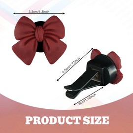 QZTYTY 6PCS Bow Car Air Freshener, Car Air Vent Clips, Air Freshener Outlet Clip, Universal Car Accessories Refillable Clips On Car Diffuser Suitable for Women and Girls (Red)