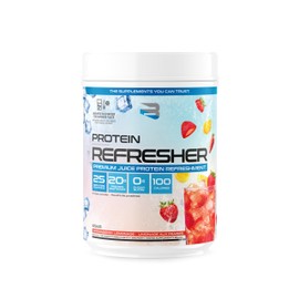 Believe Supplements Protein Refresher (25 Servings) - Revolutionary Juice-Type Whey Protein Powder for Fitness, Bodybuilding, Gym, or for Bigger Protein Intake (25 Scoops, Strawberry Lemonade)