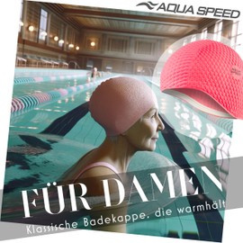 Aqua Speed Bombastic Women's Swimming Cap Long Hair Waterproof Latex Swimming Cap Pink Waterproof Swim Cap Women Swimming Cap Tearproof Pink 03
