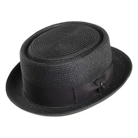 Jaxon & James Pork Pie Toyo Straw Hat - Black, black