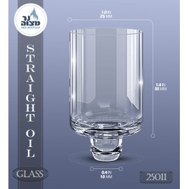 Ner Mitzvah Chanukah Menorah Oil Glass Cups - Glass Oil Insert Cups for Menorahs - #11 (9 Pack)