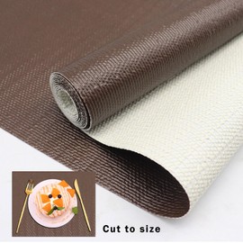 Drawer and Shelf Liner, Shelf Liner for Kitchen Cabinets,Non-Adhesive Cabinet Liner, PVC Drawer Liner for Dresser Non-SlipKitchen Cabinets Cupboard,12 in X 6.5 FT (Brown)