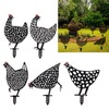 5Pcs Rooster Silhouette Acrylic Hollowed Assorted Style Rich Details Black