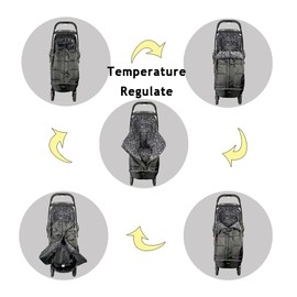 CozyMe Stroller Footmuff, Insulated Stroller Blanket Evelution, Water Repellent Winter Bunting Bag for Strollers, Central Open, Height Adjustable, M6-4T