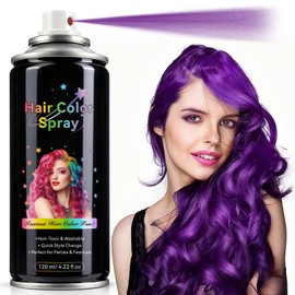 Temporary Hair Color Spray for Kids & Adults, Washable Halloween Hair Spray Color, Instant Temporary Hair Dye for Party Cosplay Festival, Quick Dry Non Sticky Hair Color Spray (4.02Oz, Purple)