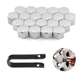 QUOTRE Pack of 20 Wheel Bolt Caps, 17 mm Wheel Nut Caps, Wheel Nut Covers for Wheels with Anti-Theft Protection for Most Wheel Bolts