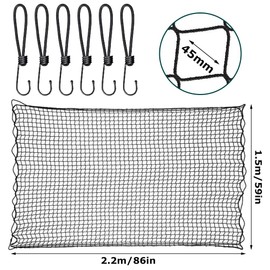 Kayuneed Trailer Net, Load Securing Net 1.5 x 2.2 m, Trailer Net with Corner Markings and Edge Reinforcement, Container Net for Load Securing with Expander Hook for Perfect Load Securing