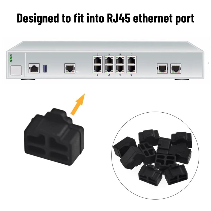 FirSea 10Pcs Ethernet Dust Cover, RJ45 Anti-Dust Silicone Plugs Protector