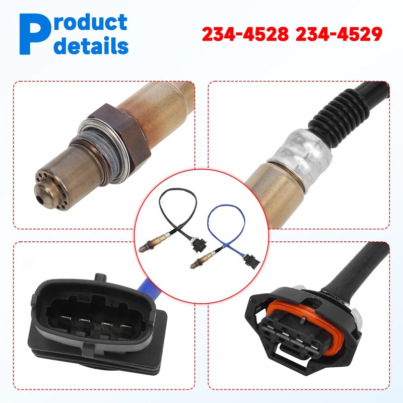 2 PCS 234-4528 & 234-4529 Oxygen O2 Sensor Upstream &