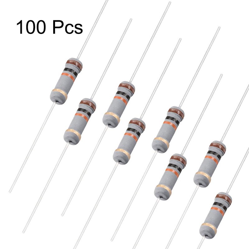 uxcell 100Pcs 10K Ohm Resistor, 1W 5% Tolerance Carbon Film